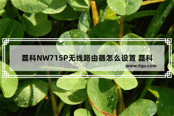 磊科NW715P无线路由器怎么设置 磊科NW715P无线路由器设置步骤【教程】