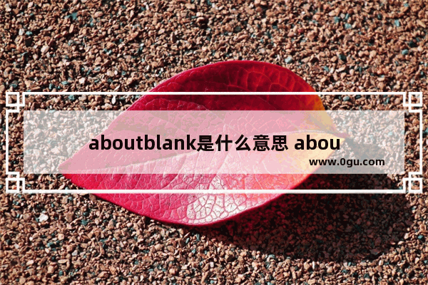 aboutblank是什么意思 about:blank主要用途