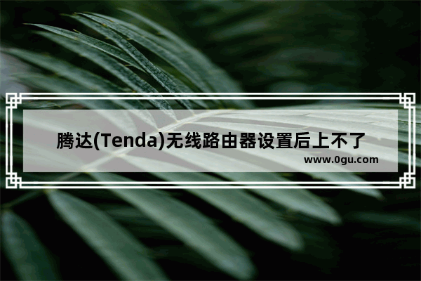 腾达(Tenda)无线路由器设置后上不了网的解决方法