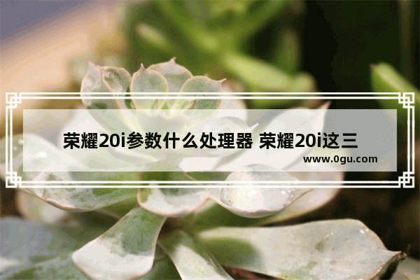 荣耀20i参数什么处理器 荣耀20i这三大卖点