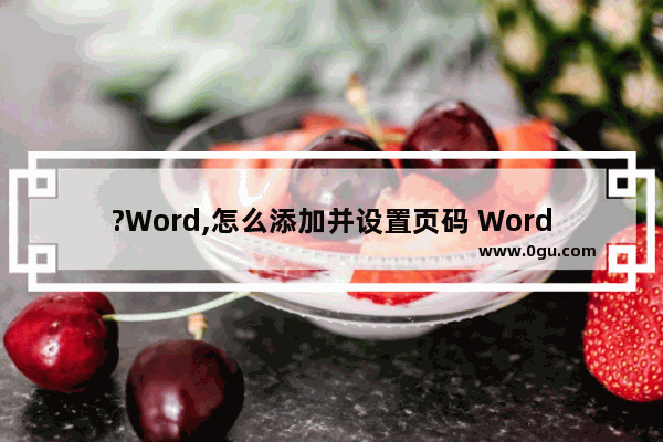 ?Word,怎么添加并设置页码 Word文档添加并设置页码的方法教程