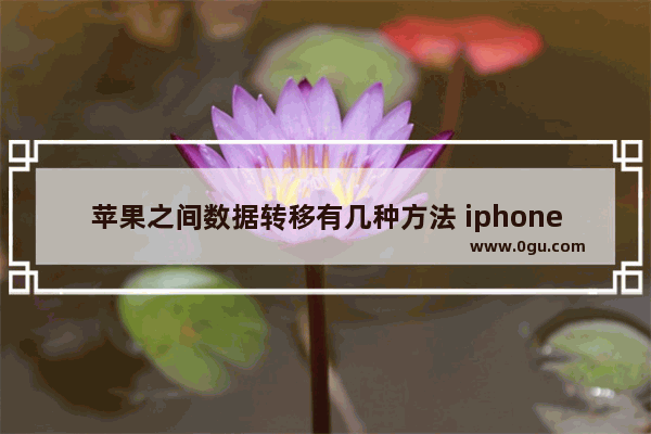 苹果之间数据转移有几种方法 iphone数据迁移到新iphone上教程