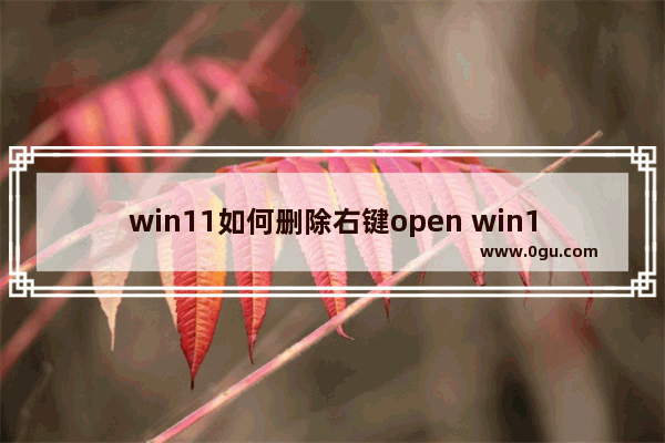 win11如何删除右键open win10鼠标右键删除