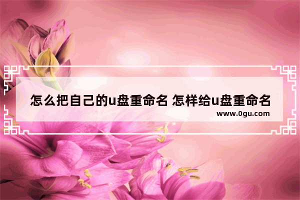 怎么把自己的u盘重命名 怎样给u盘重命名