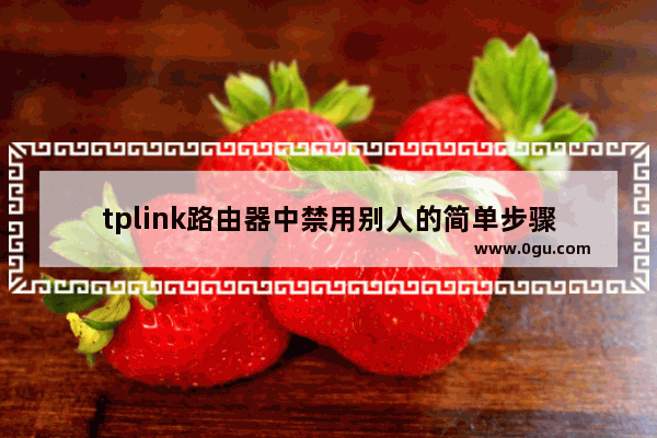 tplink路由器中禁用别人的简单步骤