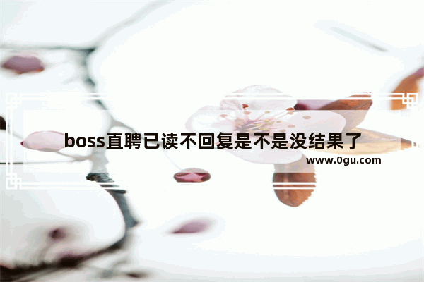 boss直聘已读不回复是不是没结果了