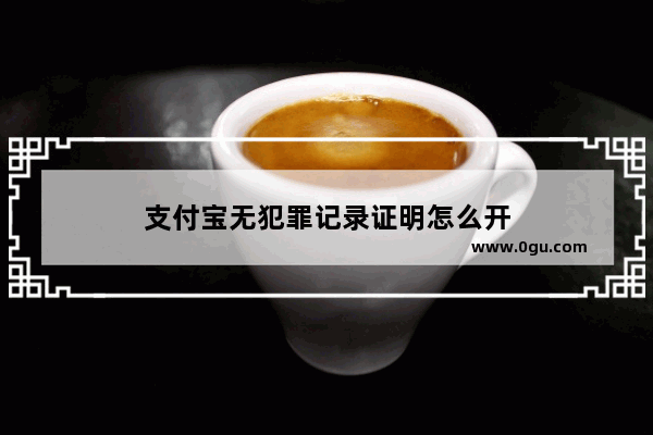 支付宝无犯罪记录证明怎么开