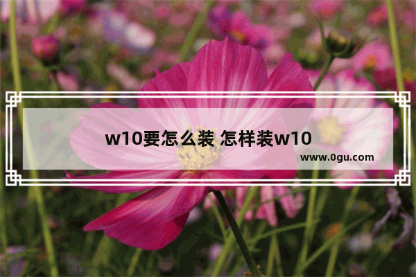 w10要怎么装 怎样装w10