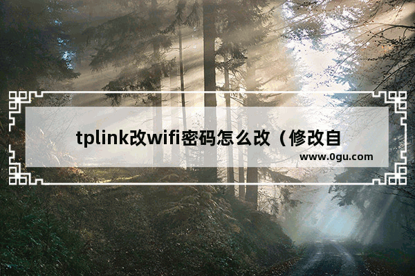 tplink改wifi密码怎么改（修改自家wifi密码tplink）