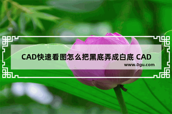 CAD快速看图怎么把黑底弄成白底 CAD快速看图把黑色背景更改为白色的方法