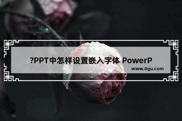 ?PPT中怎样设置嵌入字体 PowerPoint演示文稿设置嵌入字体的方法教程