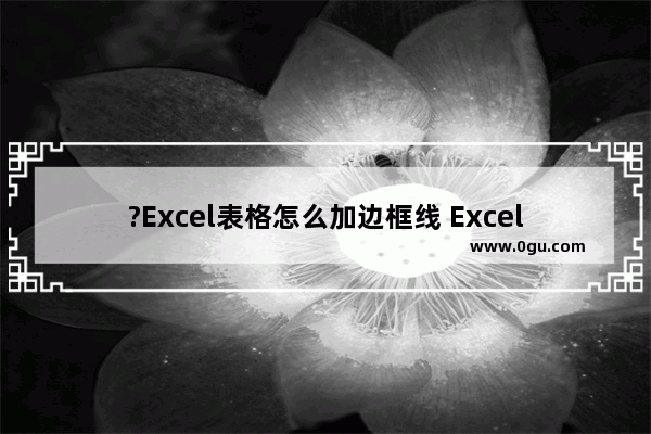 ?Excel表格怎么加边框线 Excel表格加边框线的方法教程