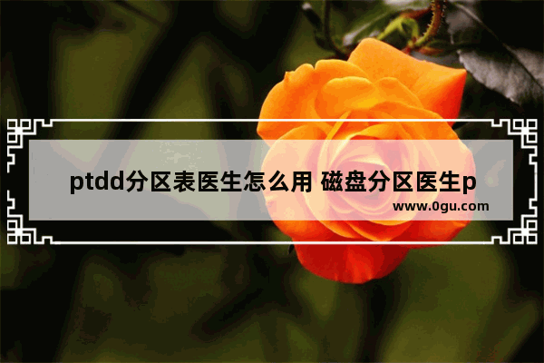 ptdd分区表医生怎么用 磁盘分区医生ptdd35