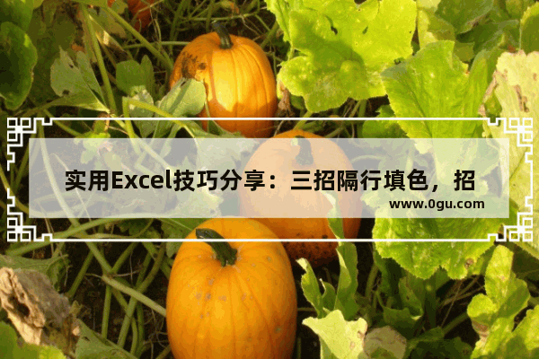 实用Excel技巧分享：三招隔行填色，招招精彩，逼格满满！ 