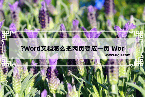 ?Word文档怎么把两页变成一页 Word文档把两页变成一页的方法教程