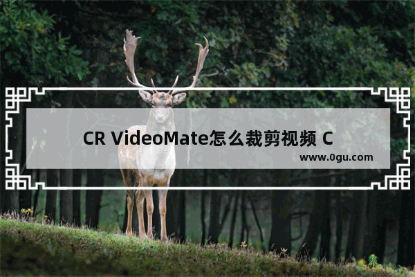 CR VideoMate怎么裁剪视频 CR VideoMate裁剪视频的方法