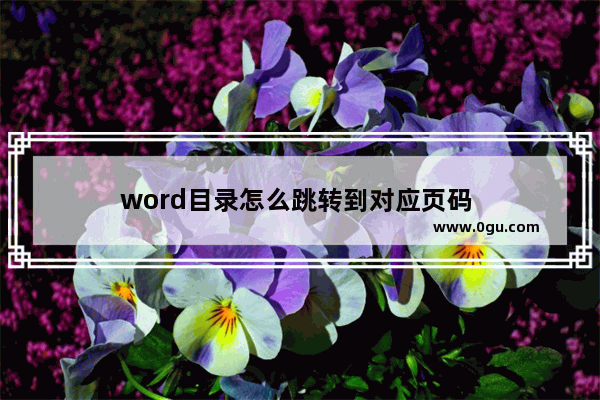 word目录怎么跳转到对应页码 