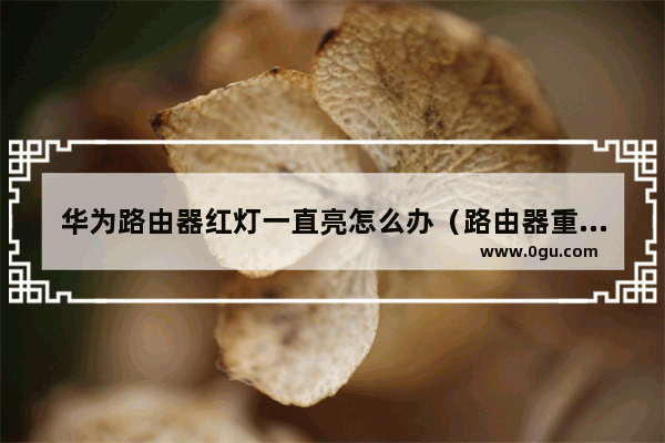 华为路由器红灯一直亮怎么办（路由器重启后一直亮红灯）