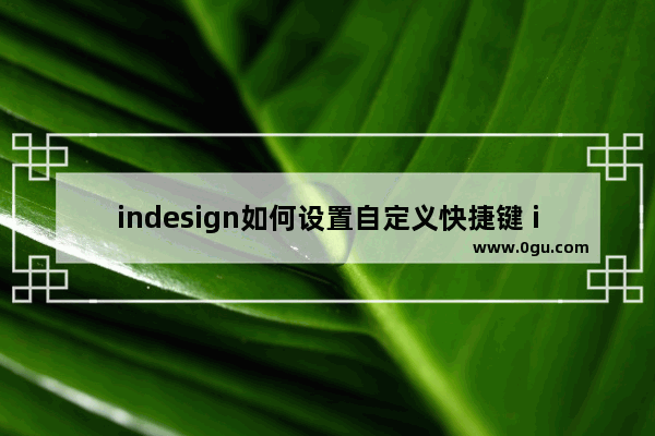 indesign如何设置自定义快捷键 indesign自定义快捷键的设置方法