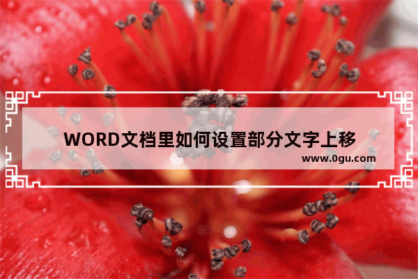 WORD文档里如何设置部分文字上移