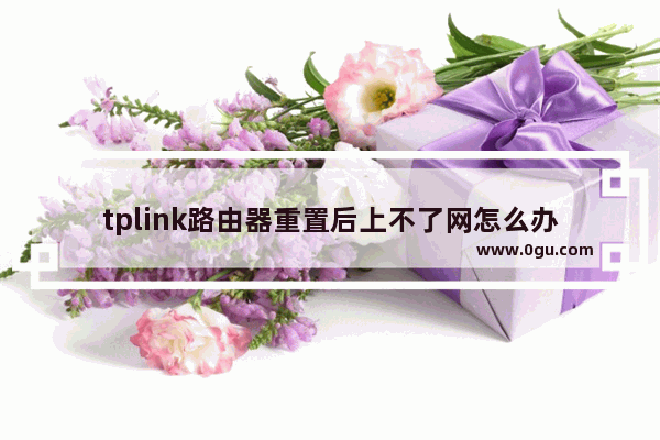 tplink路由器重置后上不了网怎么办