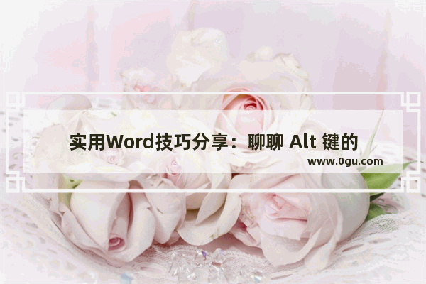 实用Word技巧分享：聊聊 Alt 键的4大妙用！ 