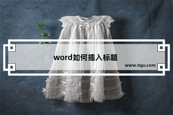 word如何插入标题 