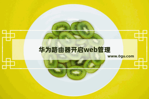 华为路由器开启web管理