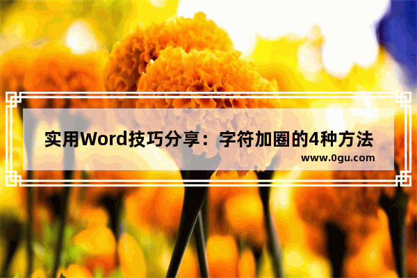 实用Word技巧分享：字符加圈的4种方法分享！ 