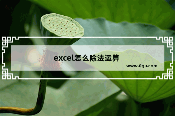 excel怎么除法运算 