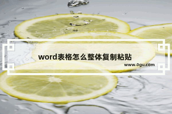 word表格怎么整体复制粘贴 