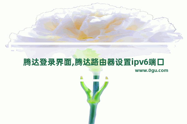 腾达登录界面,腾达路由器设置ipv6端口(腾达路由器开启ipv6)