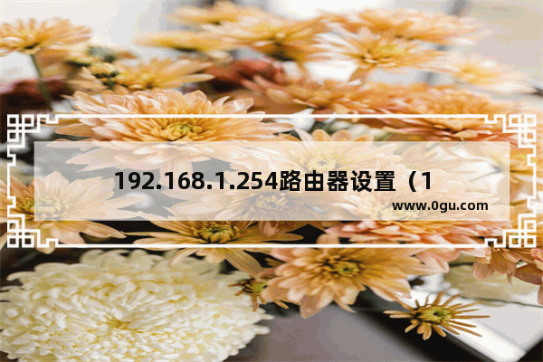 192.168.1.254路由器设置（192.168.254.254登录教学）