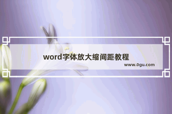 word字体放大缩间距教程