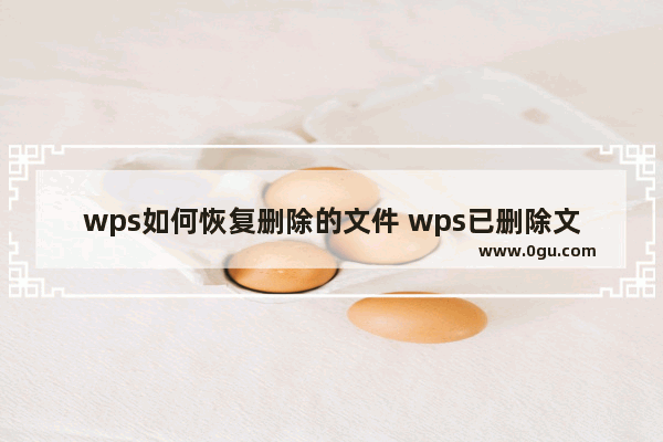 wps如何恢复删除的文件 wps已删除文件如何找回