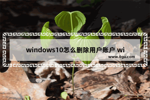 windows10怎么删除用户账户 windows10怎么删除用户账户方法介绍