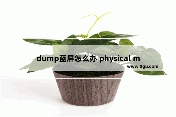 dump蓝屏怎么办 physical memory dump蓝屏怎么办