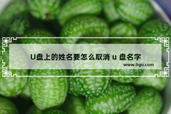 U盘上的姓名要怎么取消 u 盘名字