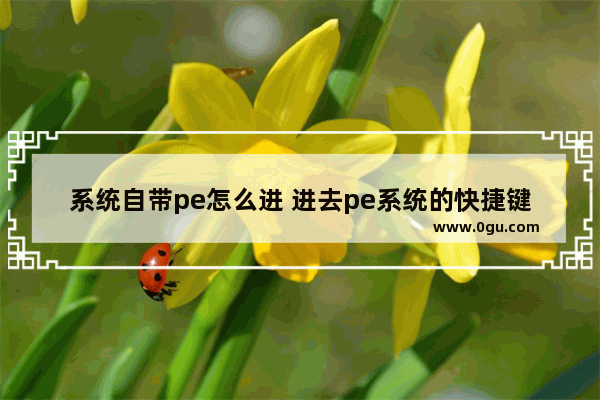 系统自带pe怎么进 进去pe系统的快捷键