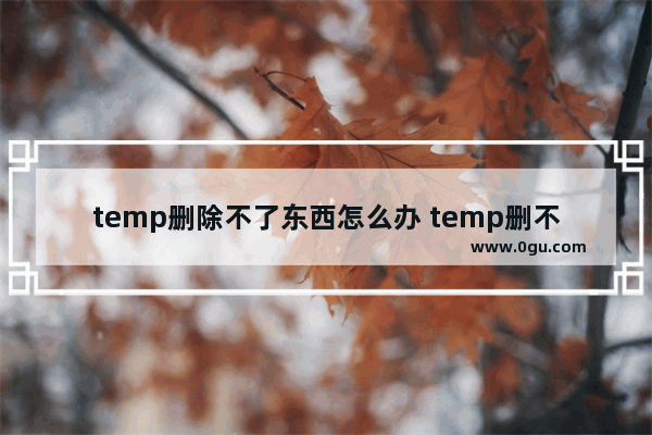 temp删除不了东西怎么办 temp删不掉