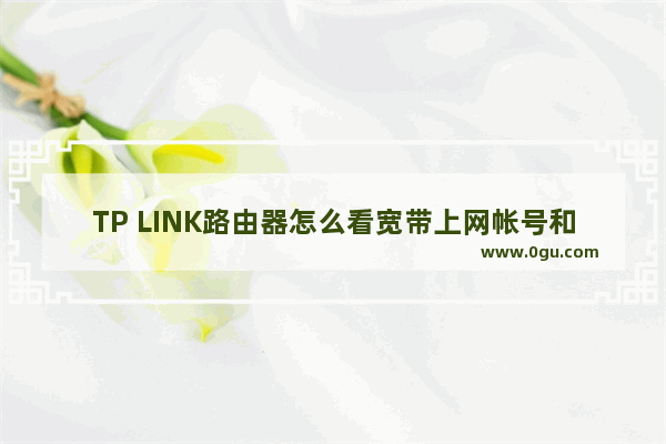 TP LINK路由器怎么看宽带上网帐号和密码