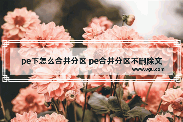 pe下怎么合并分区 pe合并分区不删除文件