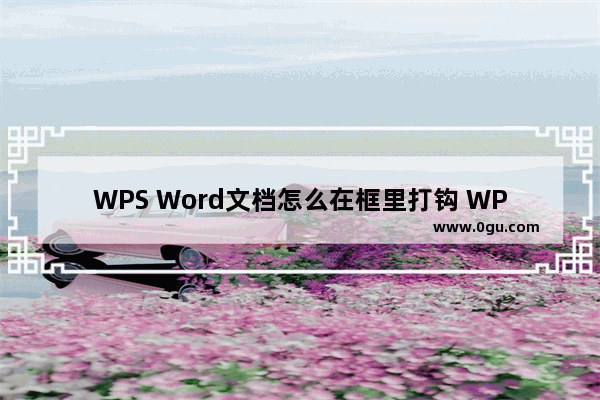 WPS Word文档怎么在框里打钩 WPS Word文档在框里打钩的方法