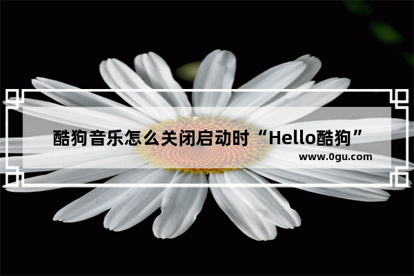 酷狗音乐怎么关闭启动时“Hello酷狗”提示音 酷狗音乐关闭启动时“Hello酷狗”提示音的方法