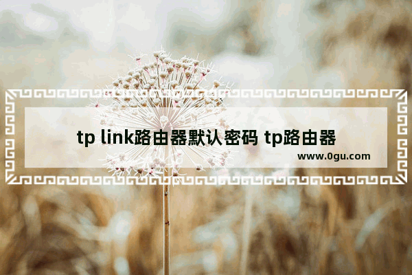 tp link路由器默认密码 tp路由器初始化密码