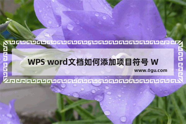 WPS word文档如何添加项目符号 WPS word文档添加项目符号的方法