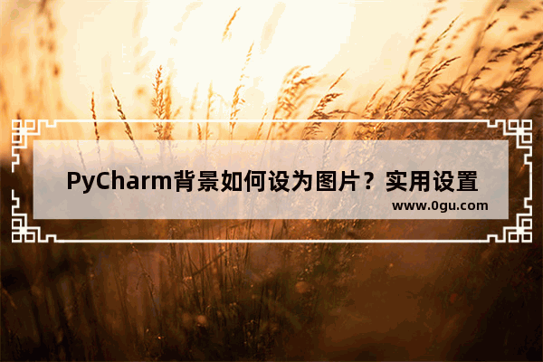 PyCharm背景如何设为图片？实用设置教程你值得拥有