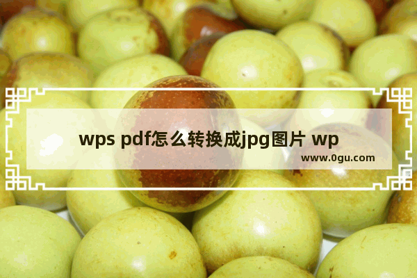 wps pdf怎么转换成jpg图片 wps pdf转换成jpg图片的方法