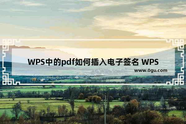 WPS中的pdf如何插入电子签名 WPS中的pdf插入电子签名的方法