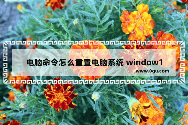 电脑命令怎么重置电脑系统 window10命令行重置电脑